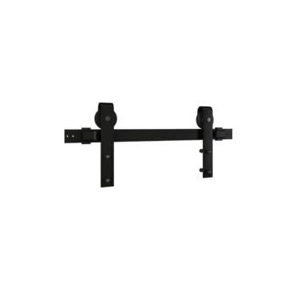 National Hardware 76 in. Interior Barn Door Sliding Door Hardware Kit, Matte Black 275500 - main